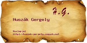 Huszák Gergely névjegykártya